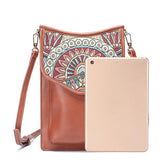 Bohemian Style Retro Canvas Floral Printing Women Phone Bag Shoulder Crossbody